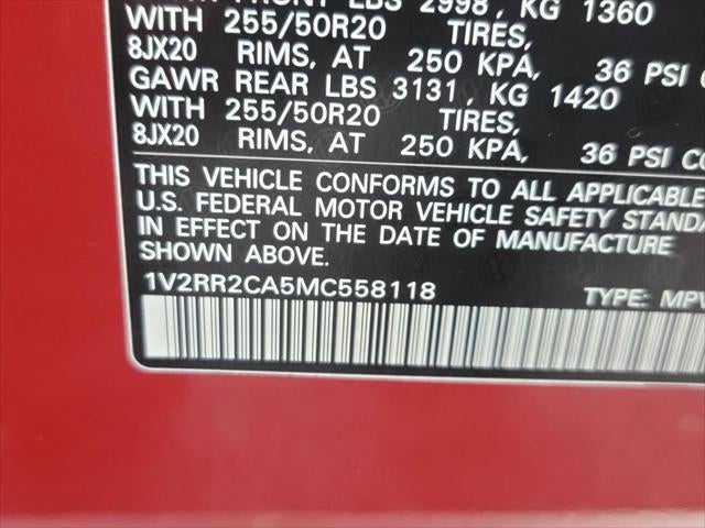 2021 Volkswagen Atlas 3.6L V6 SE w/Technology R-Line