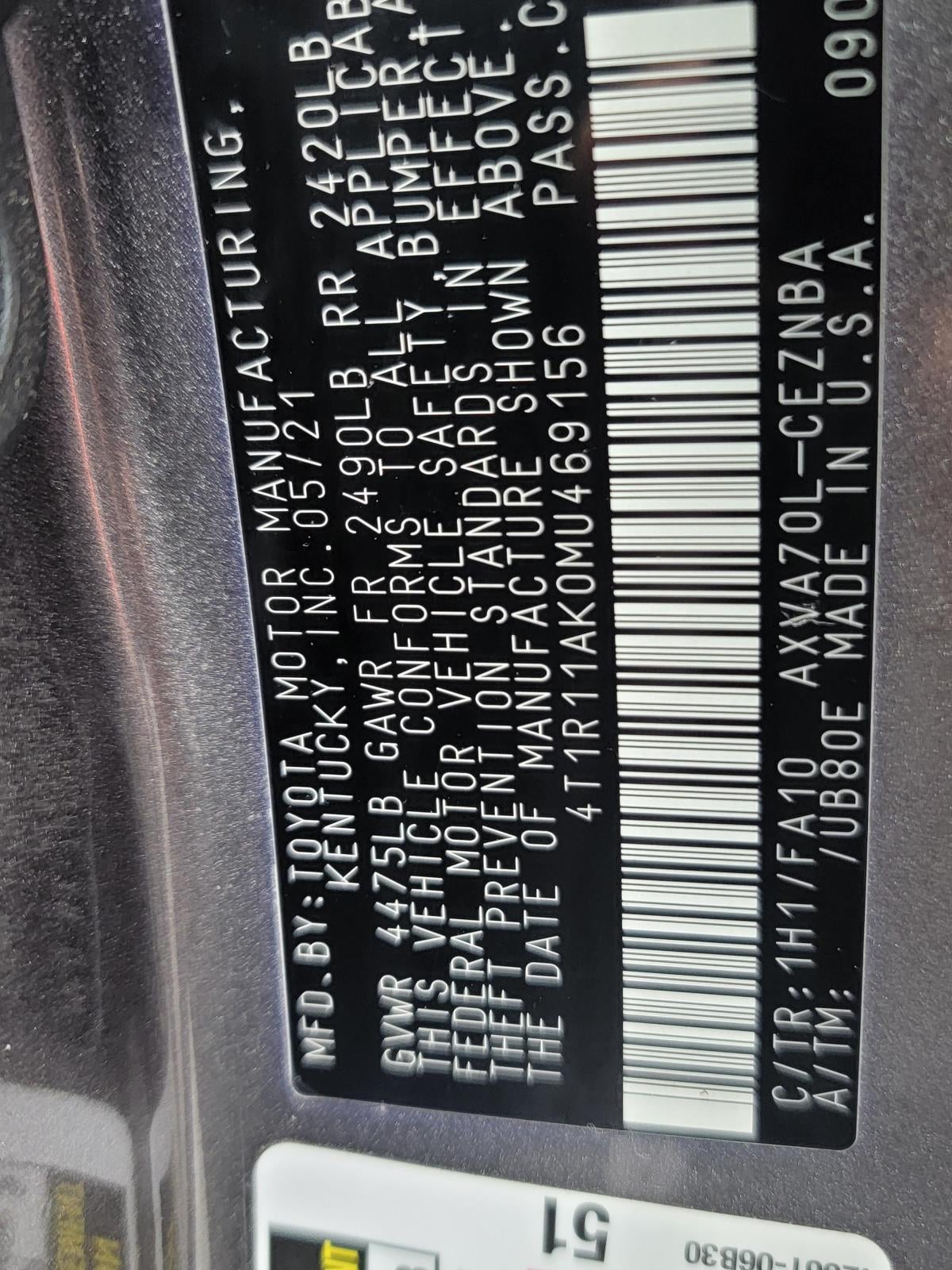 2021 Toyota Camry LE