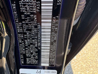 2017 Toyota Camry XLE V6 Auto (Natl)