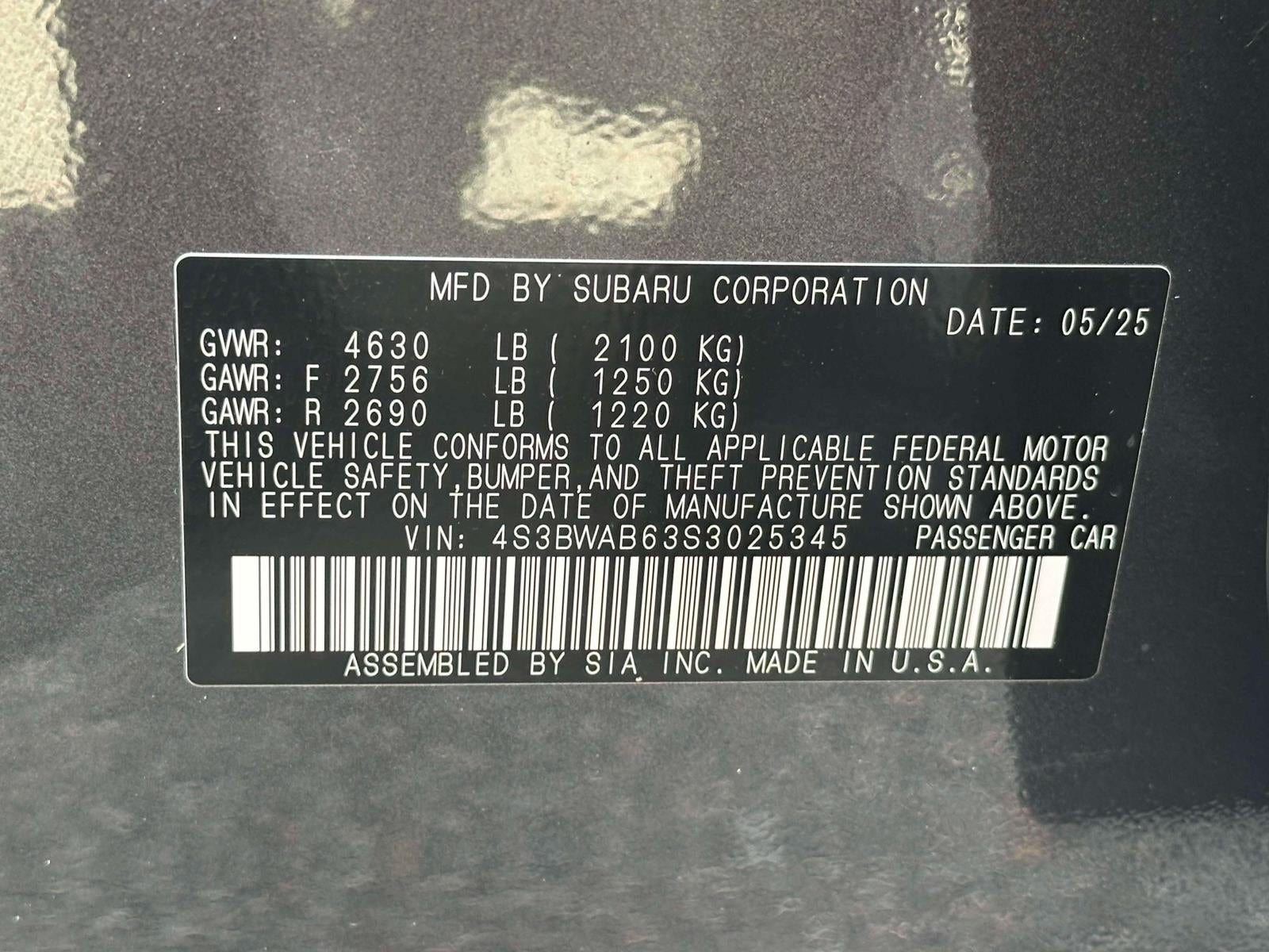 2025 Subaru Legacy AWD