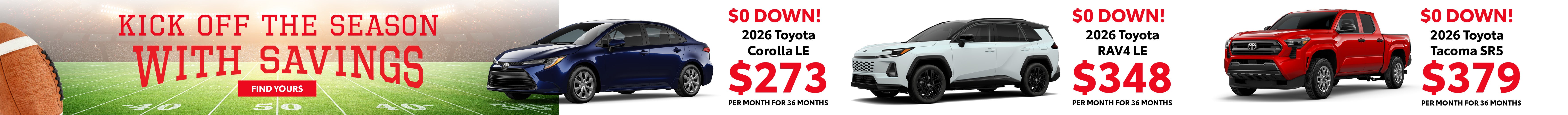Toyota September Incentives